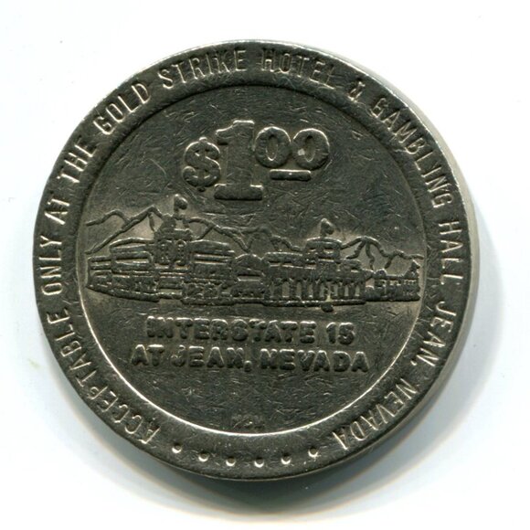 1988 Gold Strike Hotel & Gambling Hall Jean, NV $1 Gaming Token (b652-17) - Picture 2 of 2